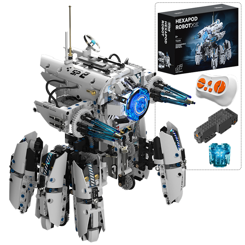 Science Robotics - Technische programmering Hexapod-robot Sciencefiction Oorlogsmachine Bouwstenen