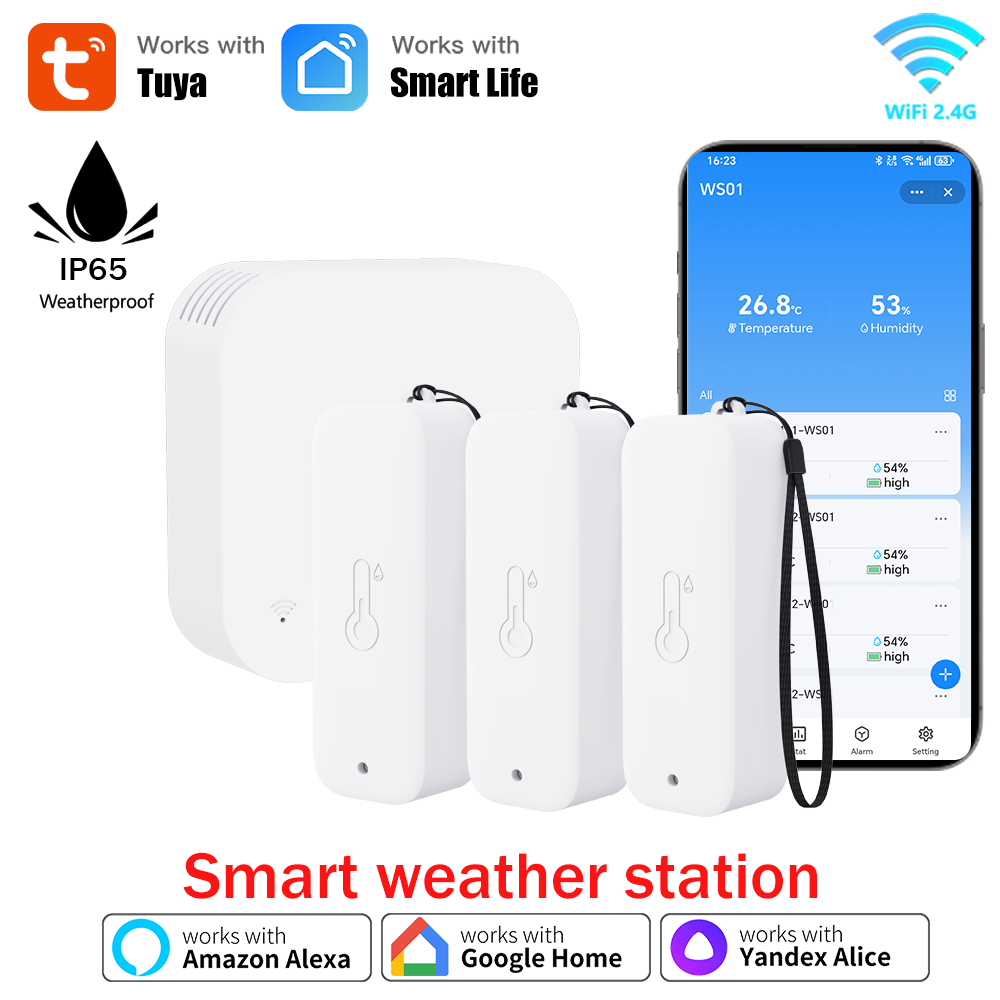Weather Station Indoor - Tuya WIFI Smart Weerstation Draadloze binnensensor