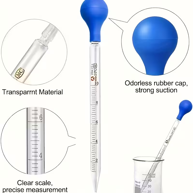 Een set glazen druppelaars, ge - Science Experiment recensie en prijs