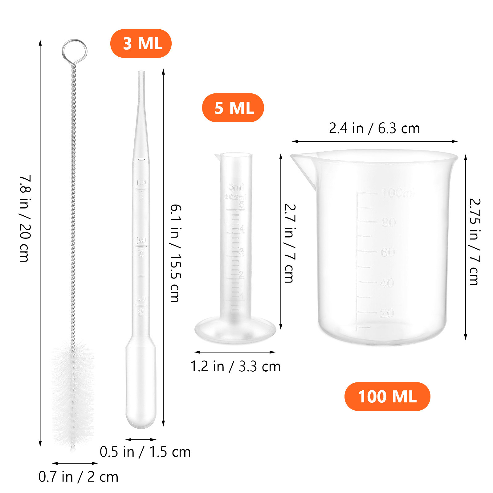 1 set plastic metrische cilind - Science Experiment recensie en prijs