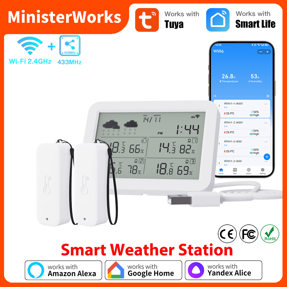 Tuya WiFi-weerstation RF433 Dr - Weather Station Indoor recensie en prijs