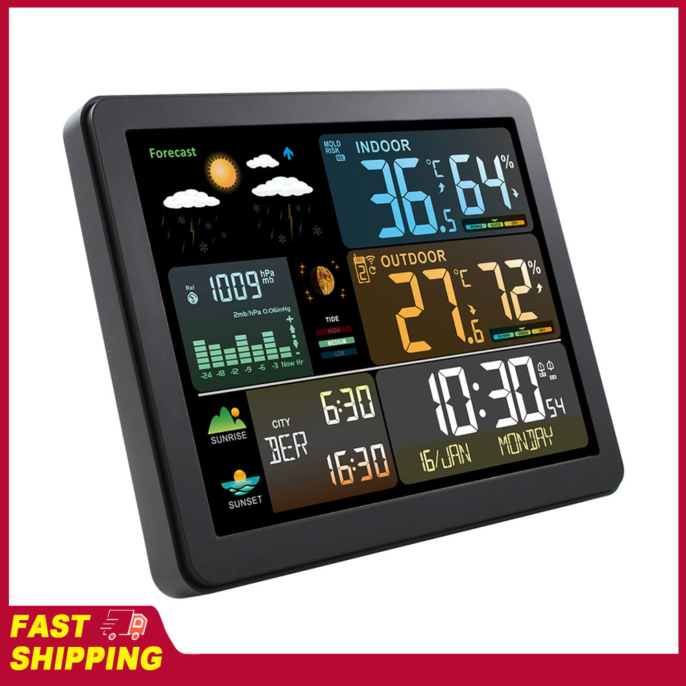Multifunctionele grote kleuren - Weather Station Indoor recensie en prijs